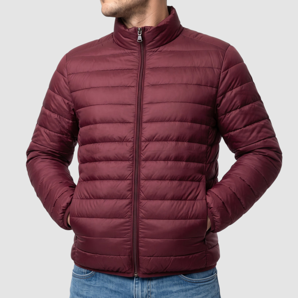 Men’s Lightweight Puffer Jacket – Quilted Insulated Winter Coat