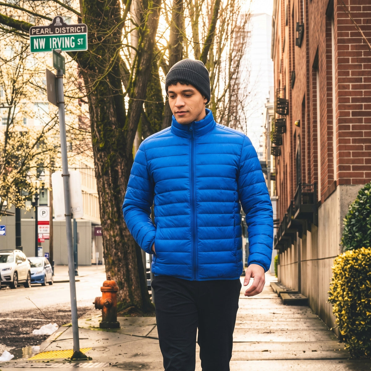 Men’s Lightweight Puffer Jacket – Quilted Insulated Winter Coat