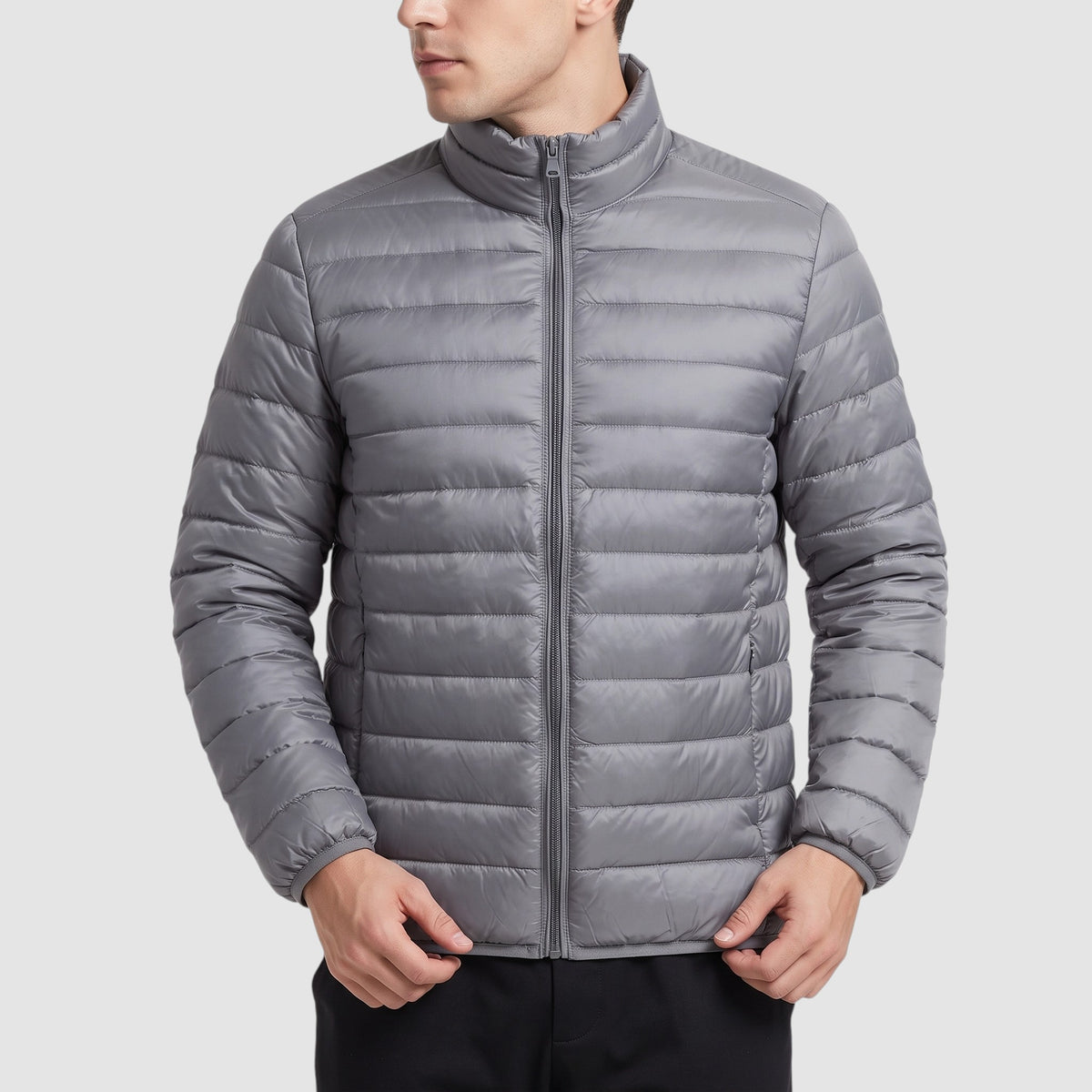 Men’s Lightweight Puffer Jacket – Quilted Insulated Winter Coat