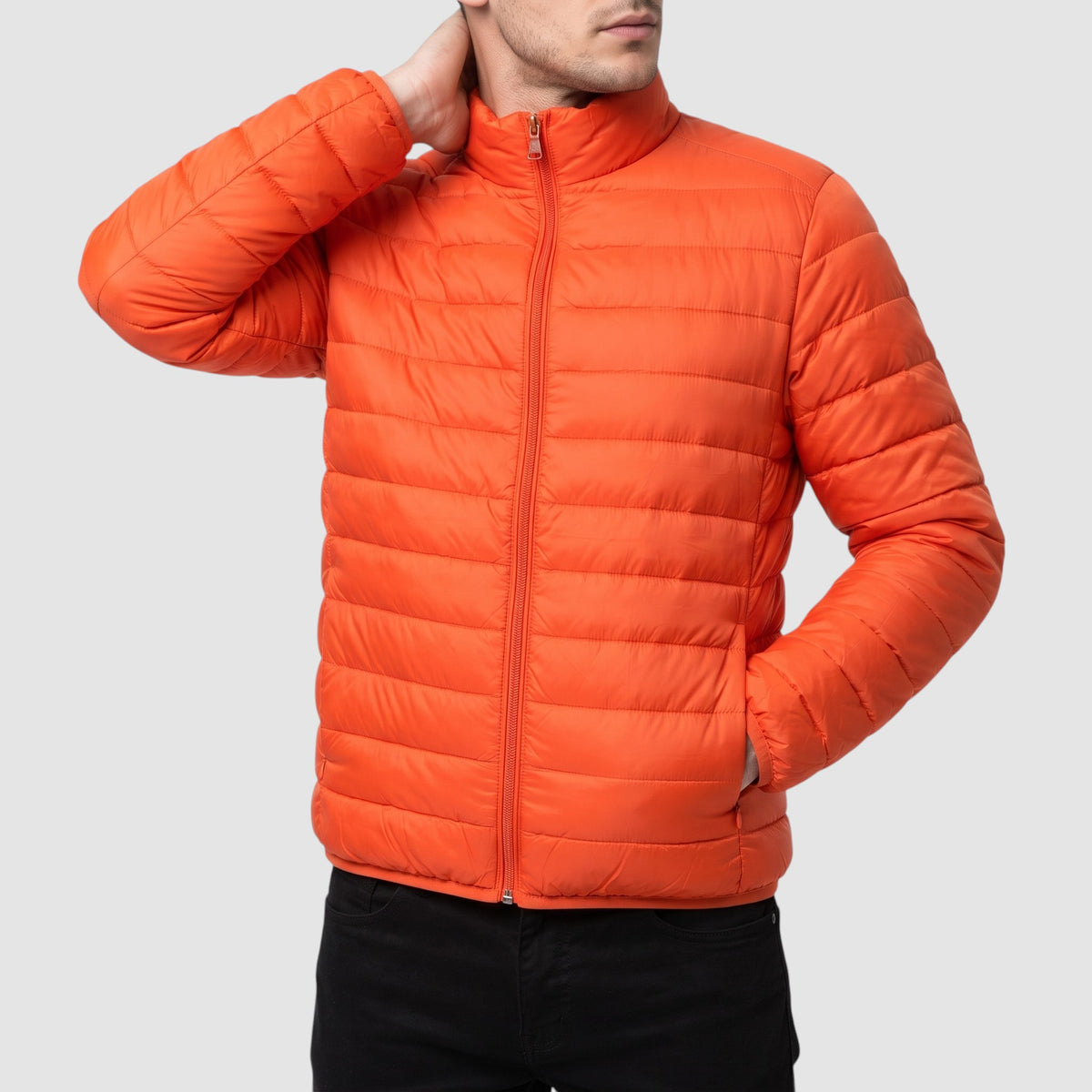Men’s Lightweight Puffer Jacket – Quilted Insulated Winter Coat