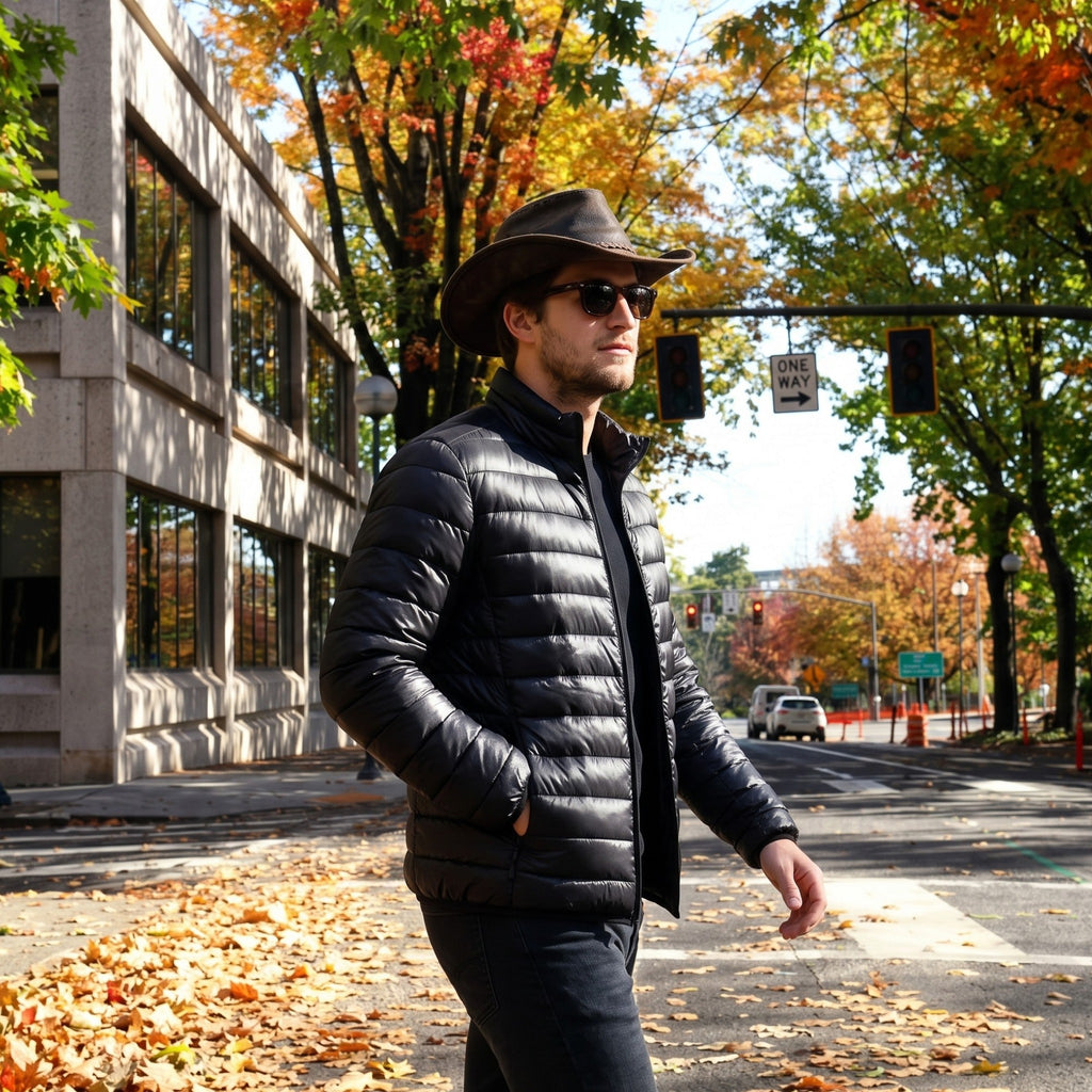 Men’s Lightweight Puffer Jacket – Quilted Insulated Winter Coat