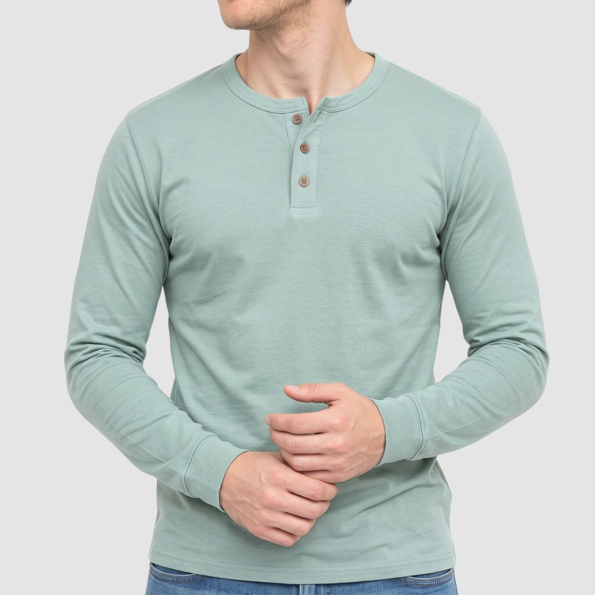 Men’s Long Sleeve Henley Shirt – Slim Fit Casual Everyday Top