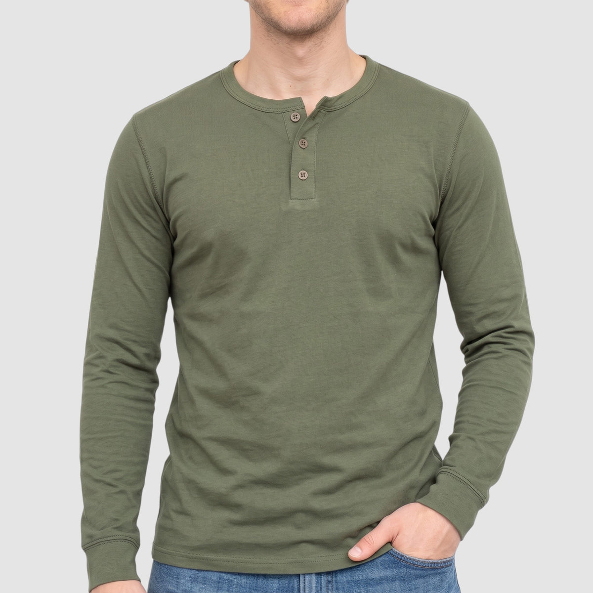 Men’s Long Sleeve Henley Shirt – Slim Fit Casual Everyday Top
