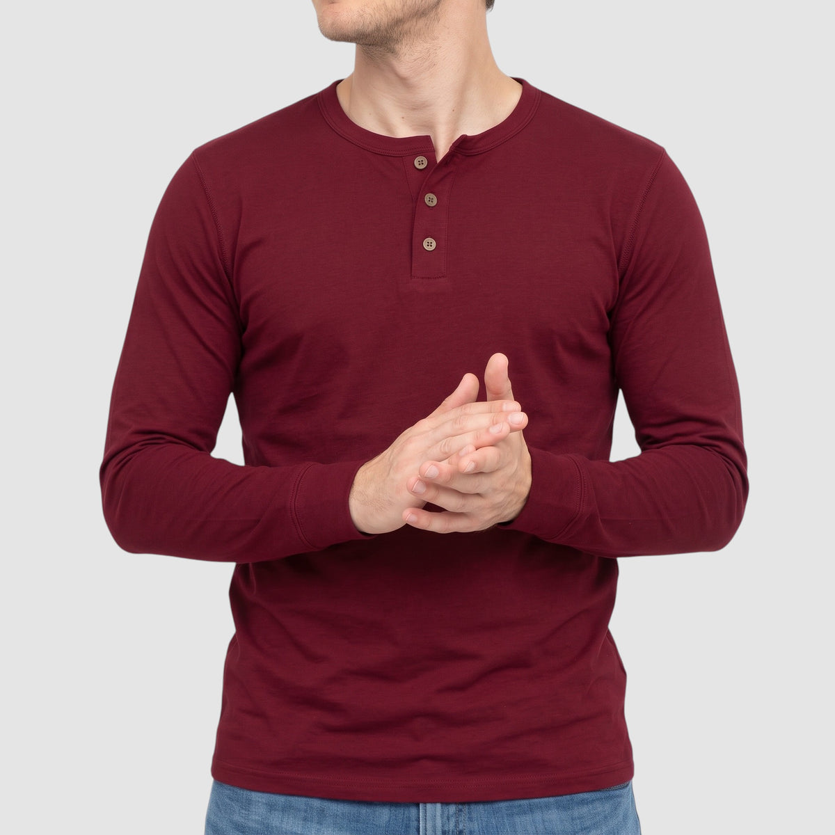 Men’s Long Sleeve Henley Shirt – Slim Fit Casual Everyday Top