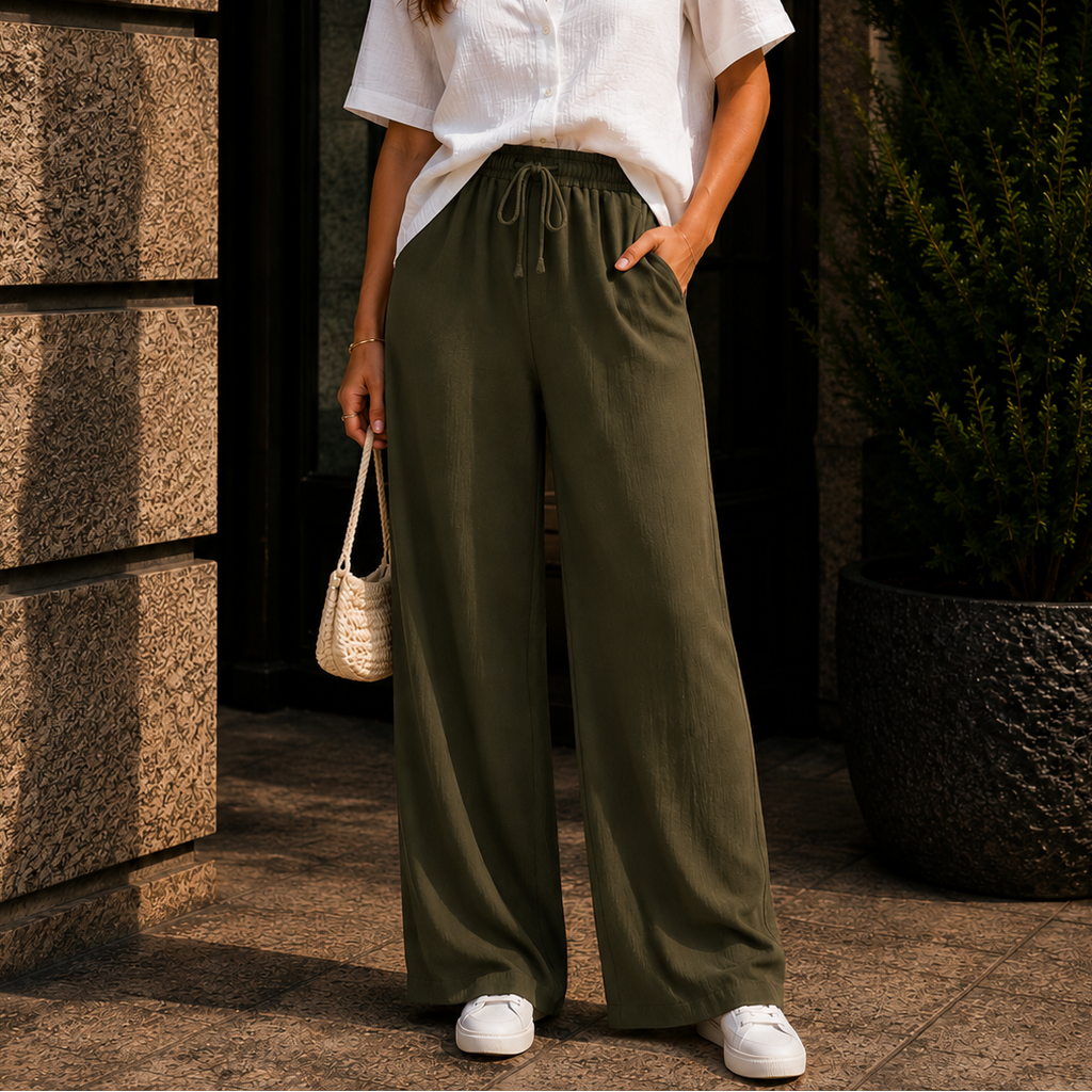 WeFind | Women's High Waisted Wide Leg Casual Drawstring Pants