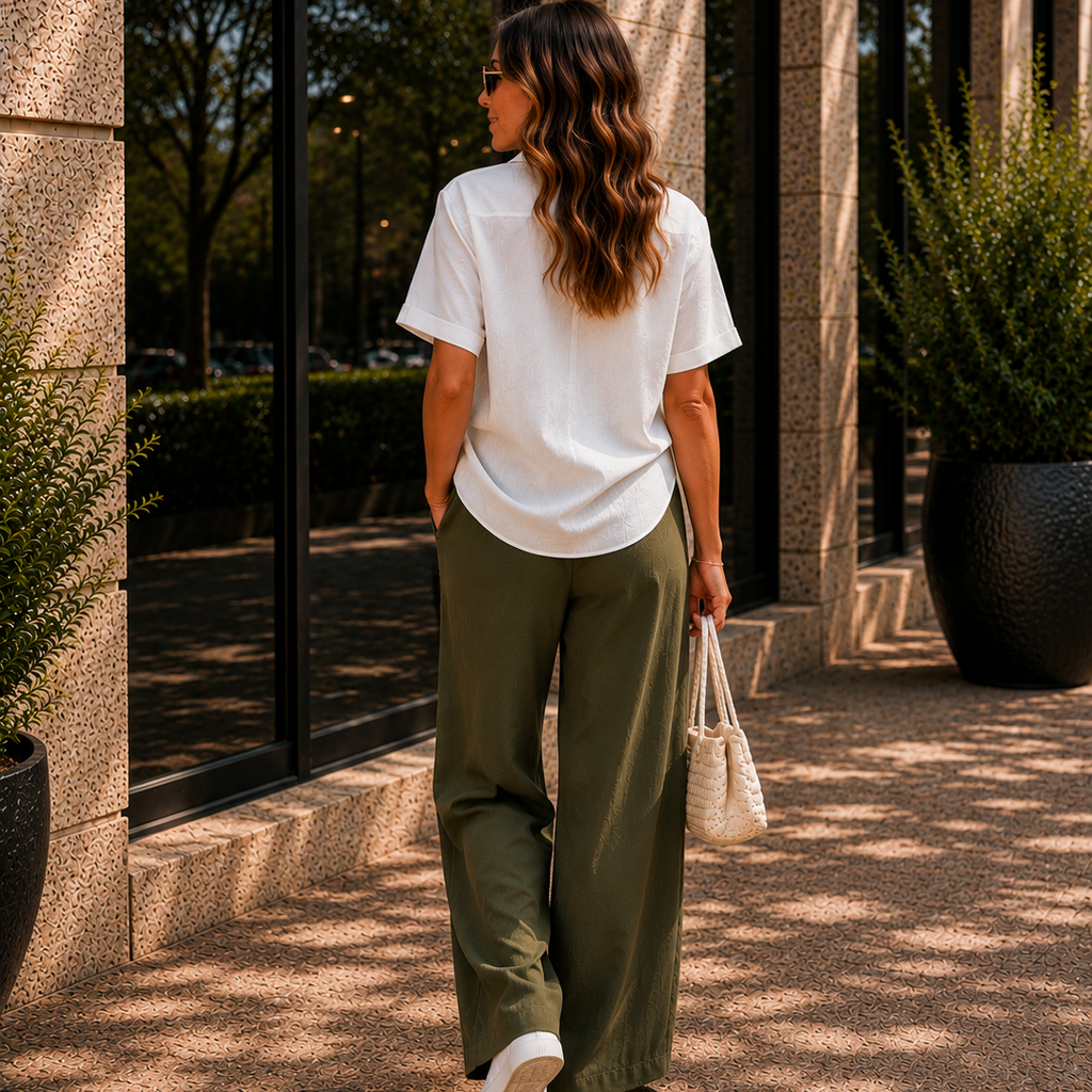 Women's High Waist Drawstring Wide Leg Pants