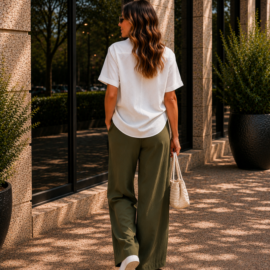 Women's High Waist Drawstring Wide Leg Pants