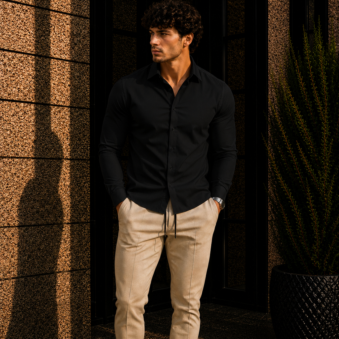Men's Long Sleeve Button Down Dress Shirt