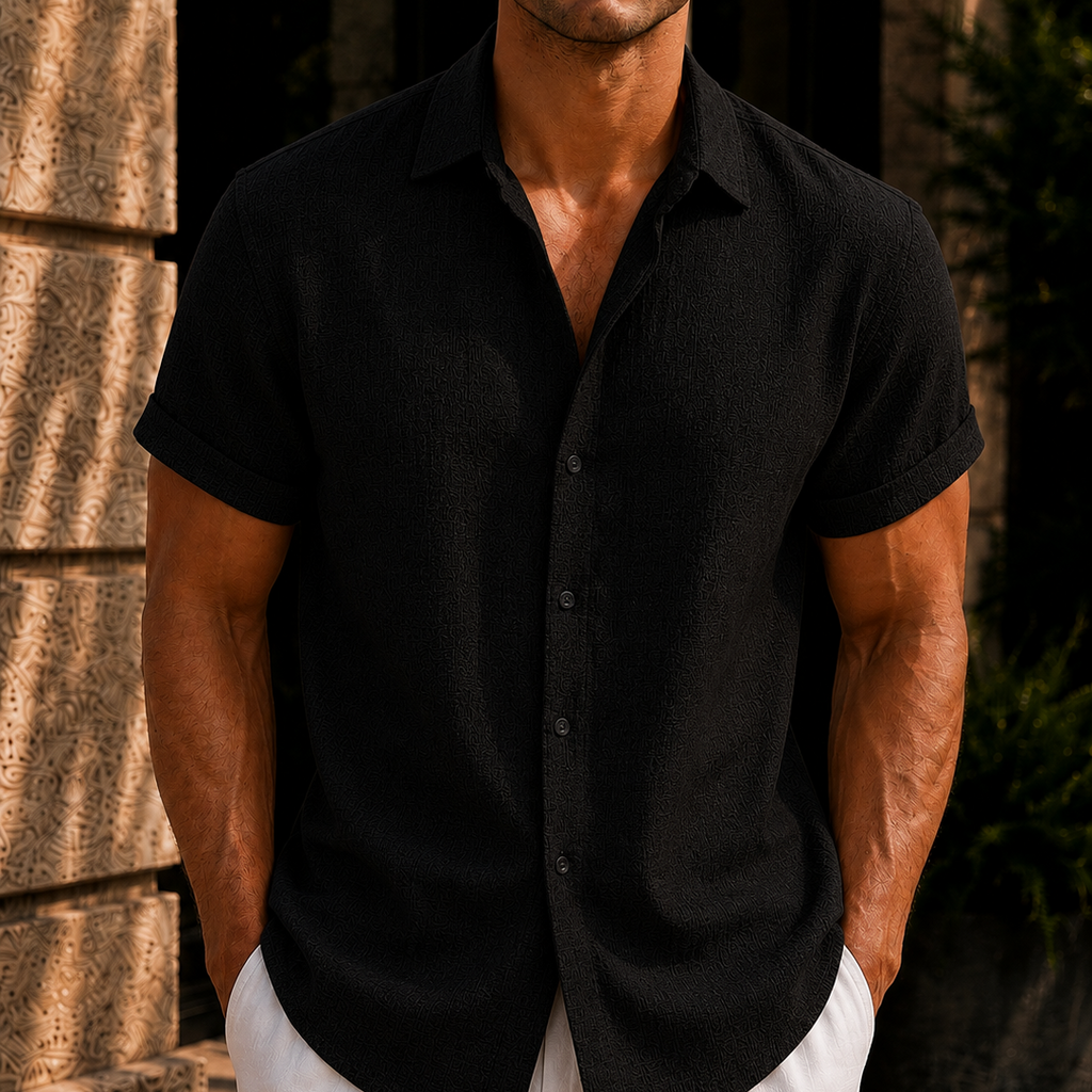 WeFind | Men's Linen Blend Button Down Shirt