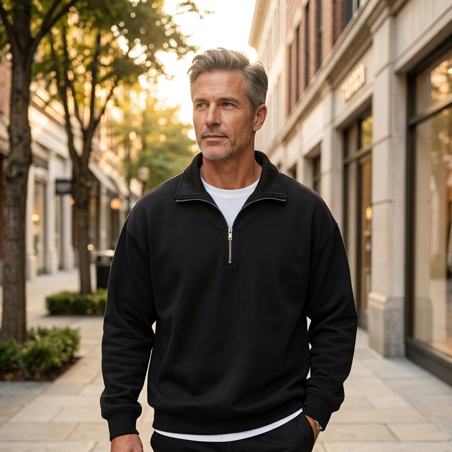 Men's Quarter Zip Pullover Sweatshirt