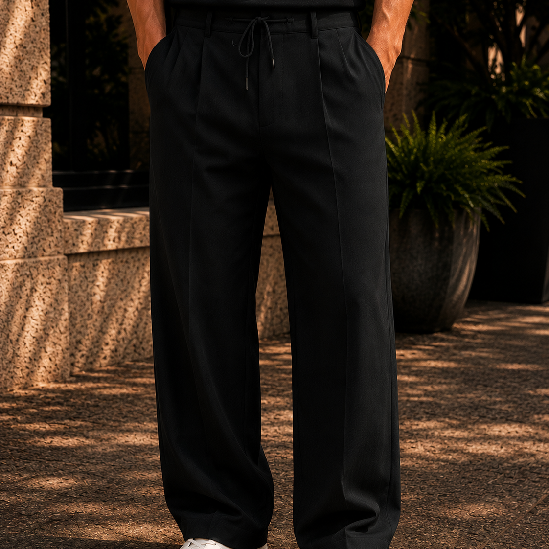 WeFind | Men's Linen Blend Drawstring Pants