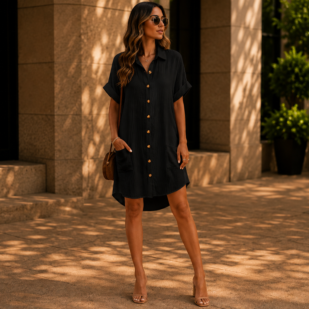 WeFind | Women's Short Sleeve Shirt Dress