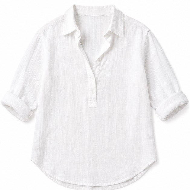 WeFind | Women’s Oversized Linen Look Button Up Blouse