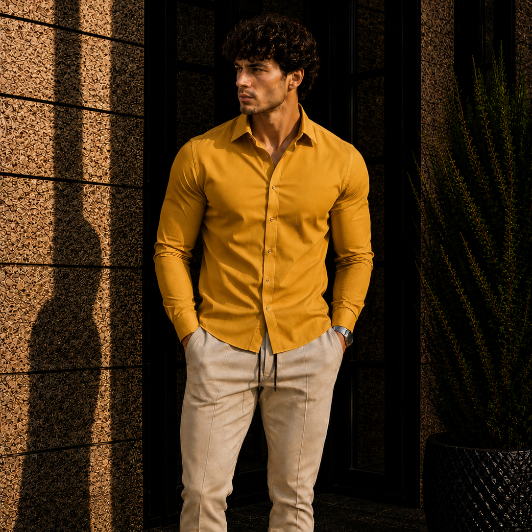 Men's Long Sleeve Button Down Dress Shirt