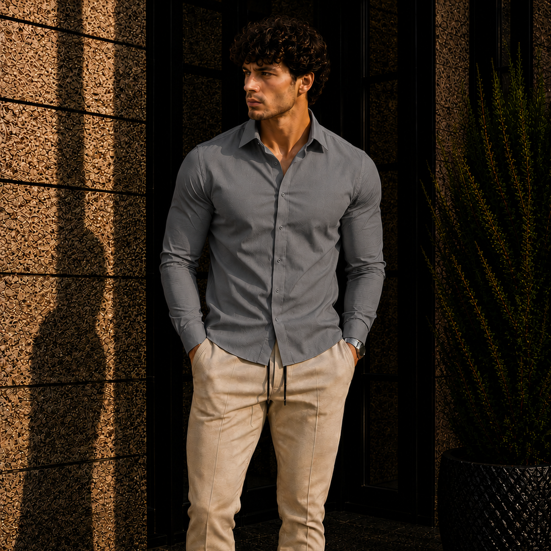 Men's Long Sleeve Button Down Dress Shirt