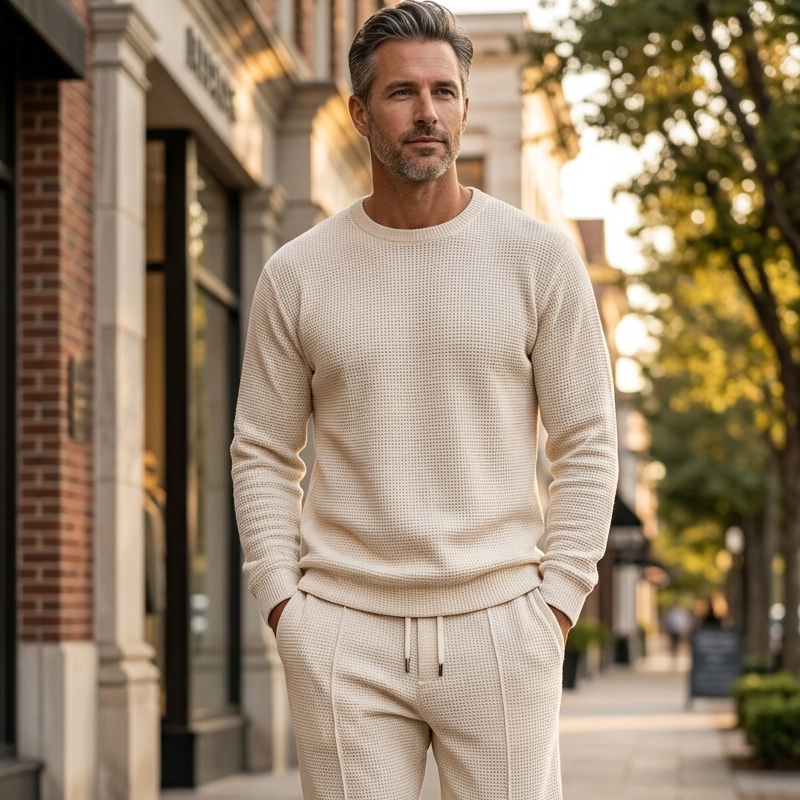 Men's Textured Two Piece Lounge Set