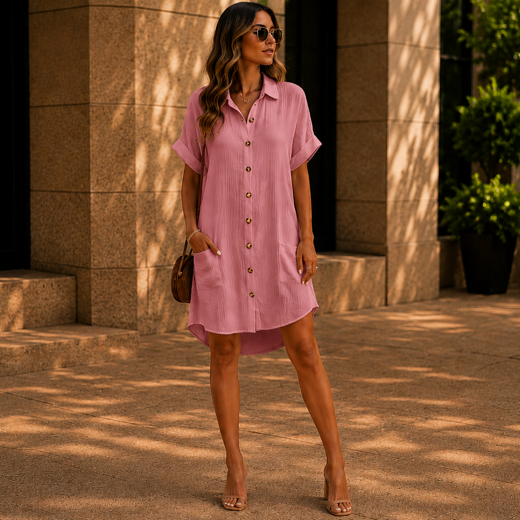 Women's Short Sleeve Shirt Dress