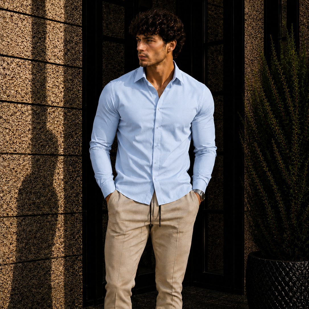 Men's Long Sleeve Button Down Dress Shirt