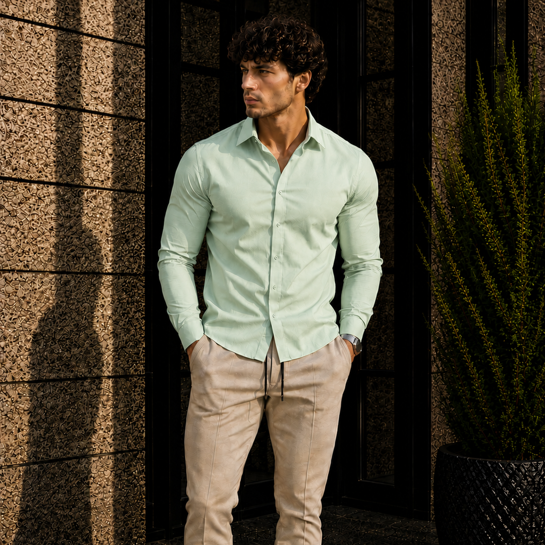 Men's Long Sleeve Button Down Dress Shirt