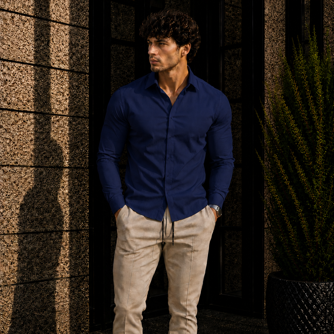 Men's Long Sleeve Button Down Dress Shirt