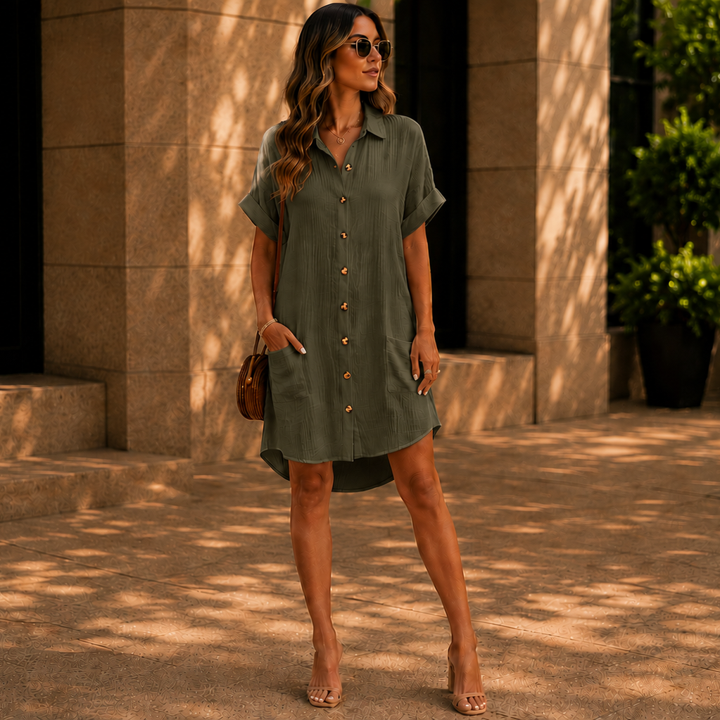 Women's Short Sleeve Shirt Dress