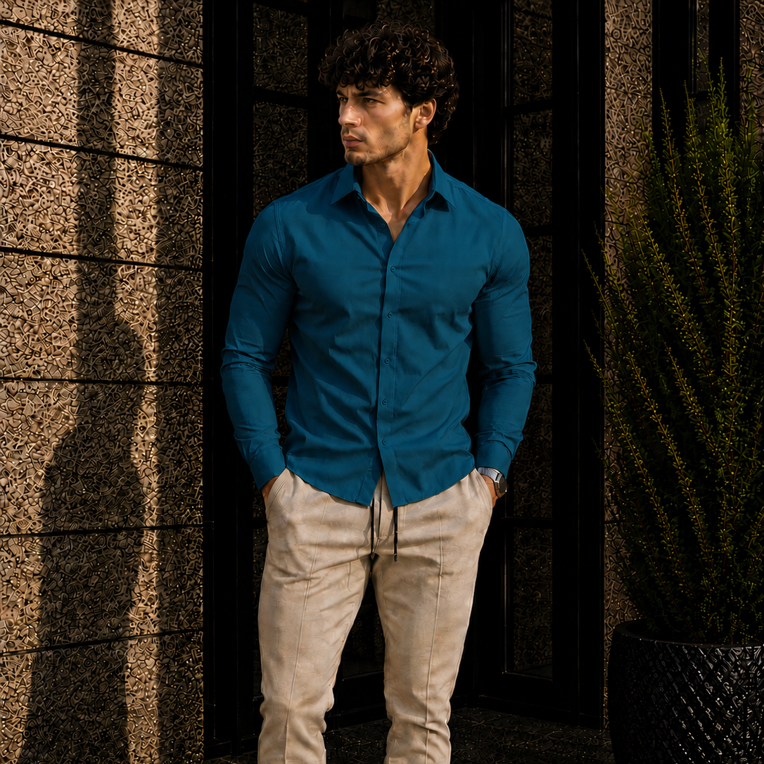 Men's Long Sleeve Button Down Dress Shirt