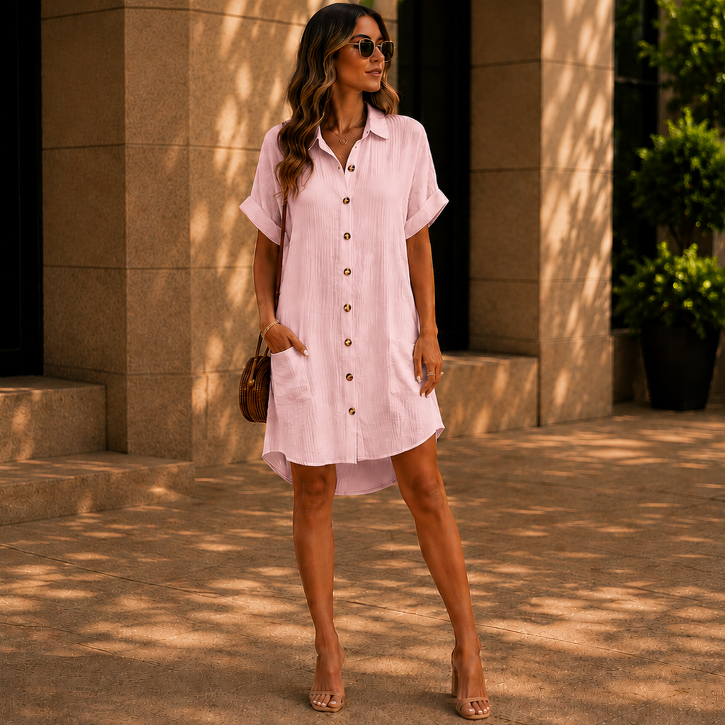Women's Short Sleeve Shirt Dress