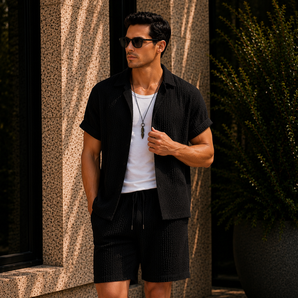Men's Linen Beach Two Piece Set