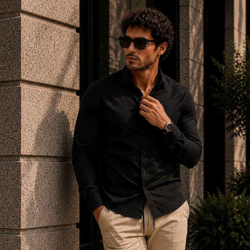 Men's Long Sleeve Button Down Dress Shirt