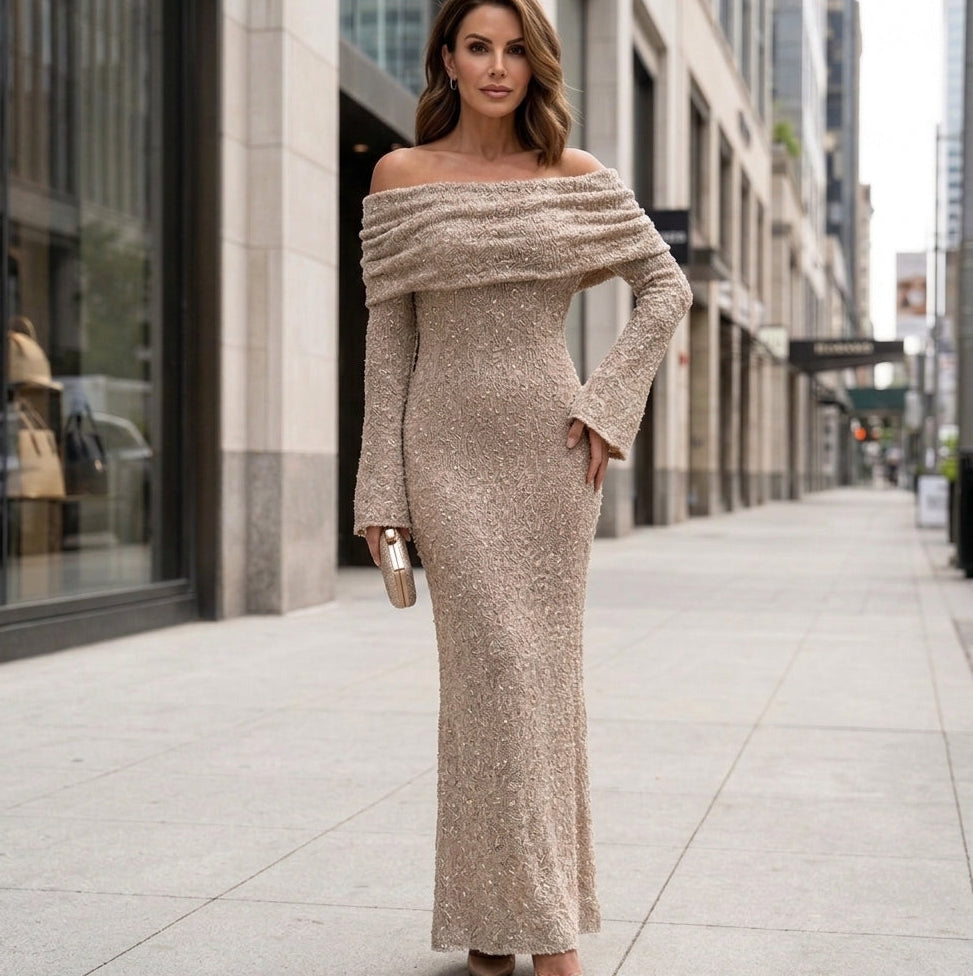 Women's Off The Shoulder Beach Cover Up Maxi Dress