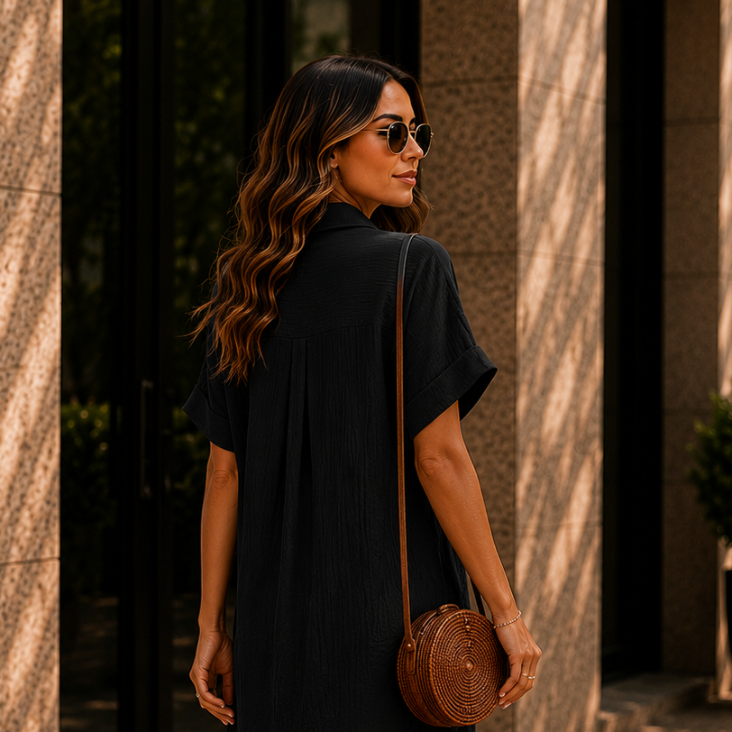 Women's Short Sleeve Shirt Dress