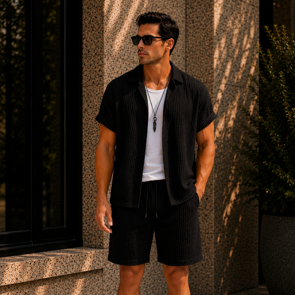 Men's Linen Beach Two Piece Set