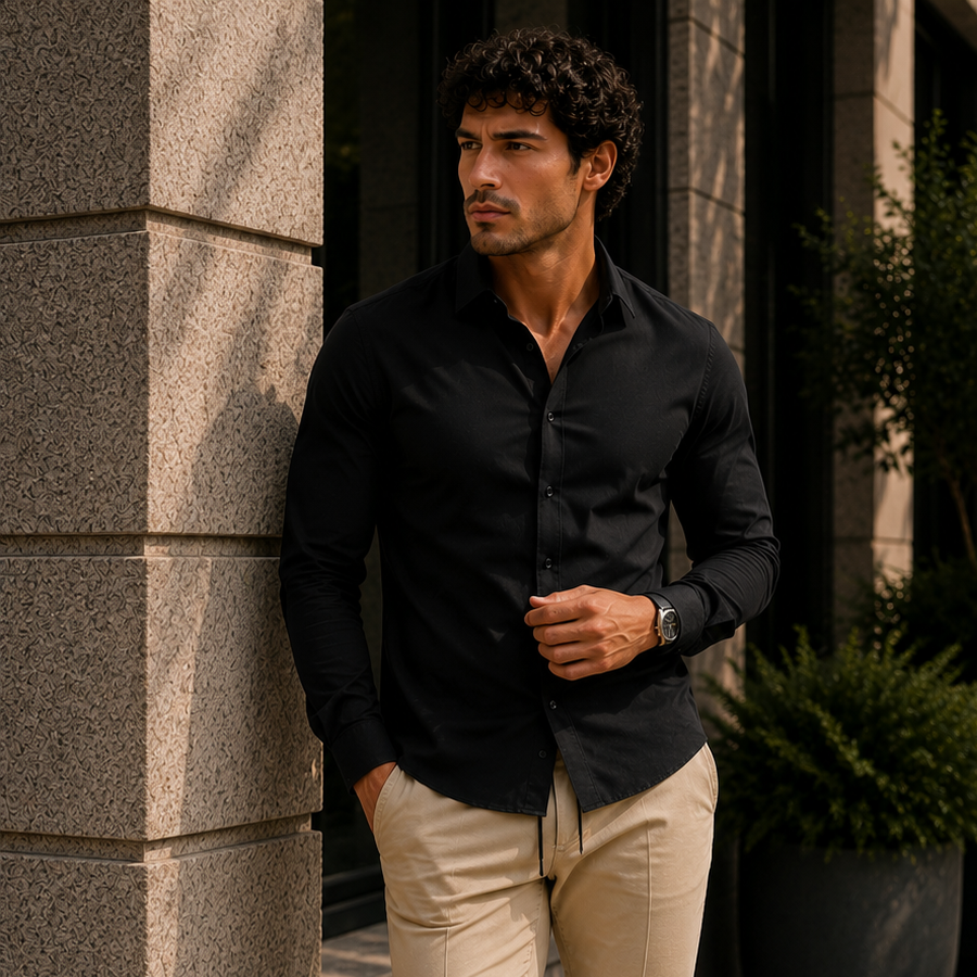 Men's Long Sleeve Button Down Dress Shirt