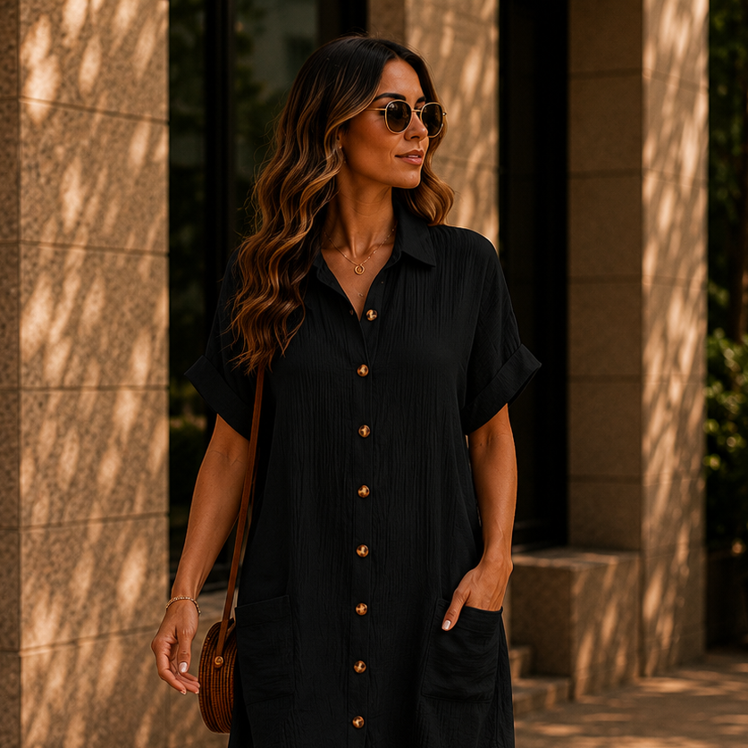 Women's Short Sleeve Shirt Dress