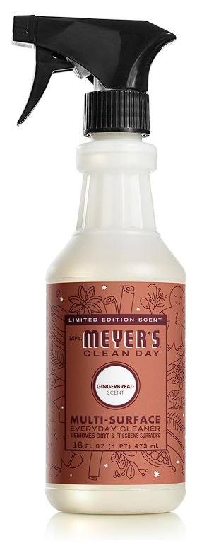 MRS. MEYER'S CLEAN DAY Multi-Surface Everyday Cleaner, Limited Edition Gingerbread Scent, 16 Ounce Bottle