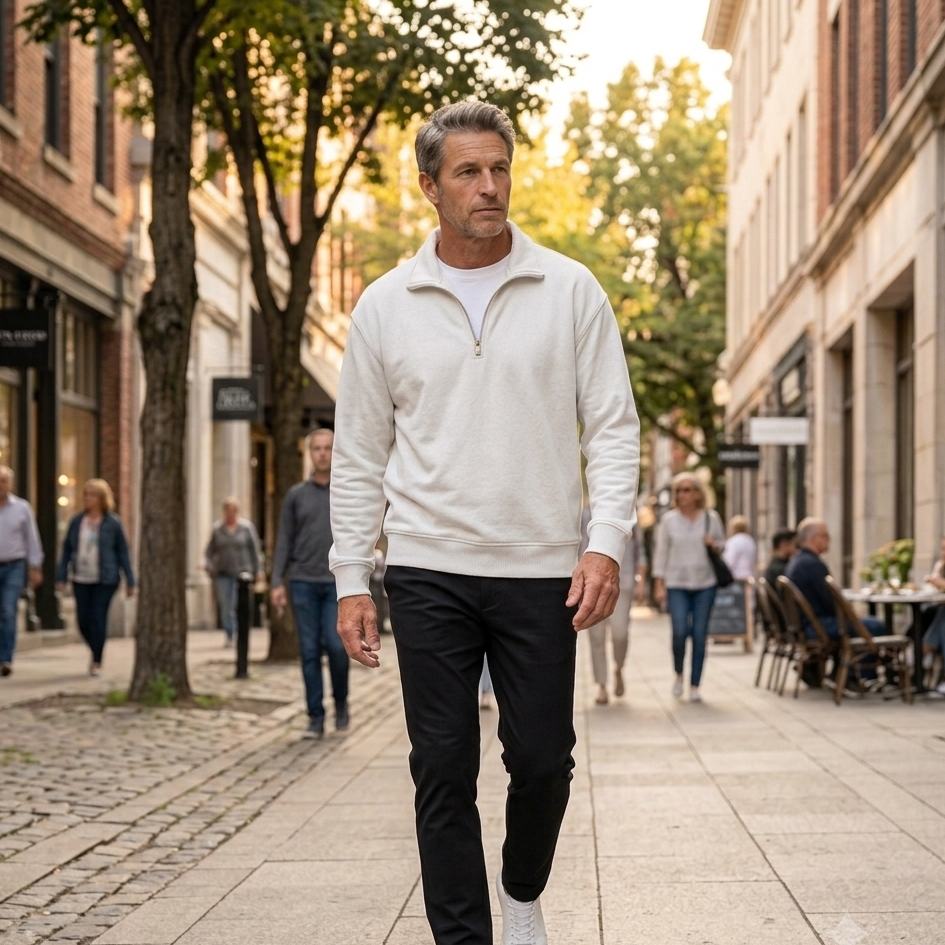Men's Quarter Zip Pullover Sweatshirt