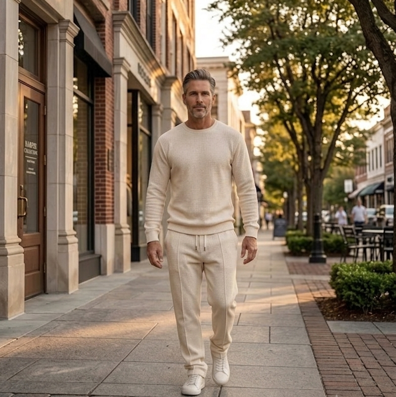 Men's Textured Two Piece Lounge Set