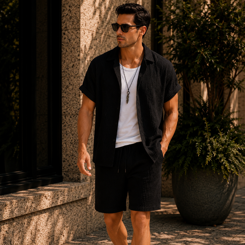 Men's Linen Beach Two Piece Set