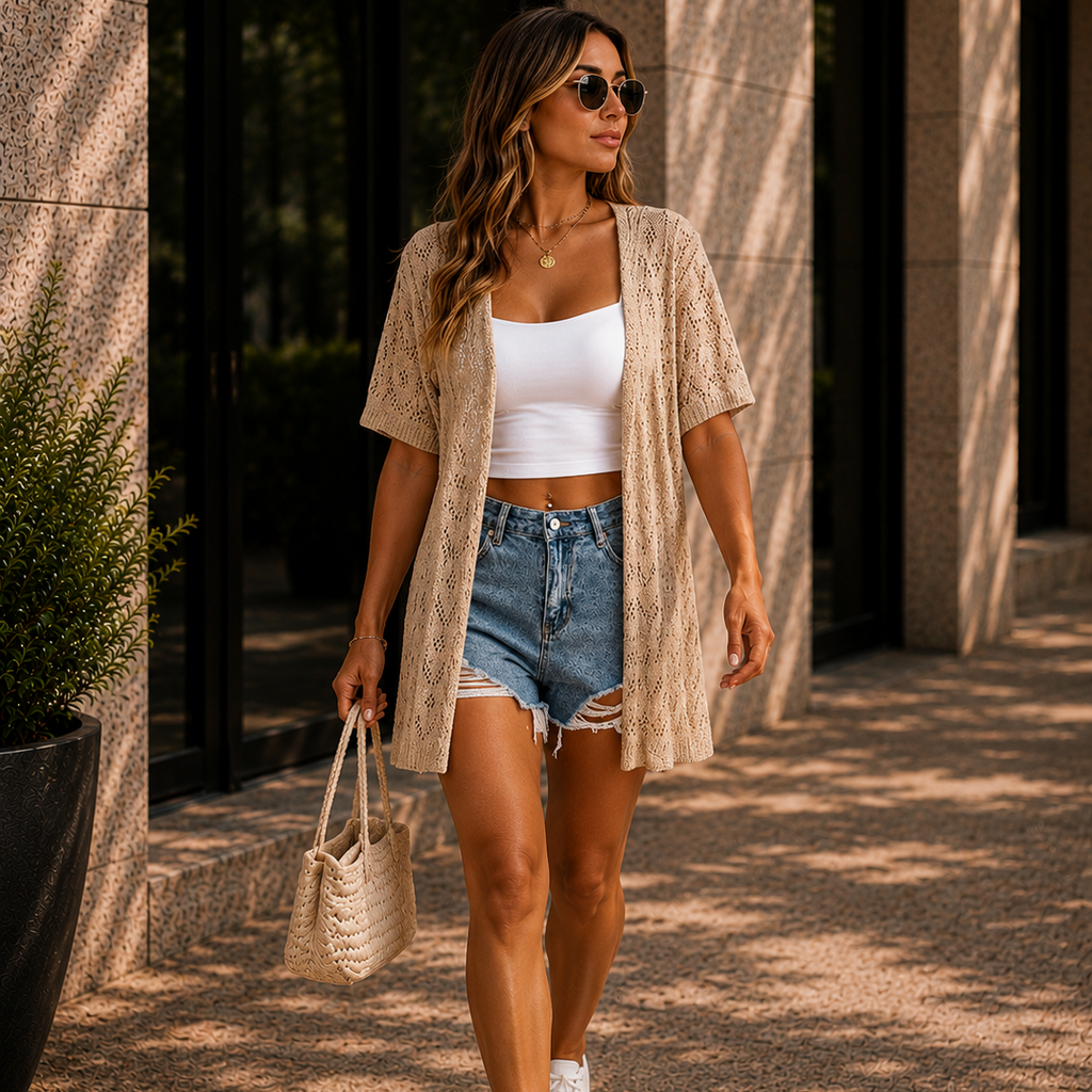 Women's Coastal Breeze Open Knit Cardigan