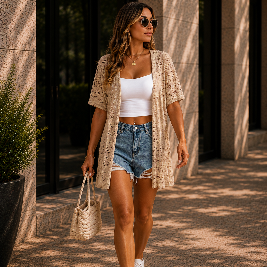 Women's Coastal Breeze Open Knit Cardigan