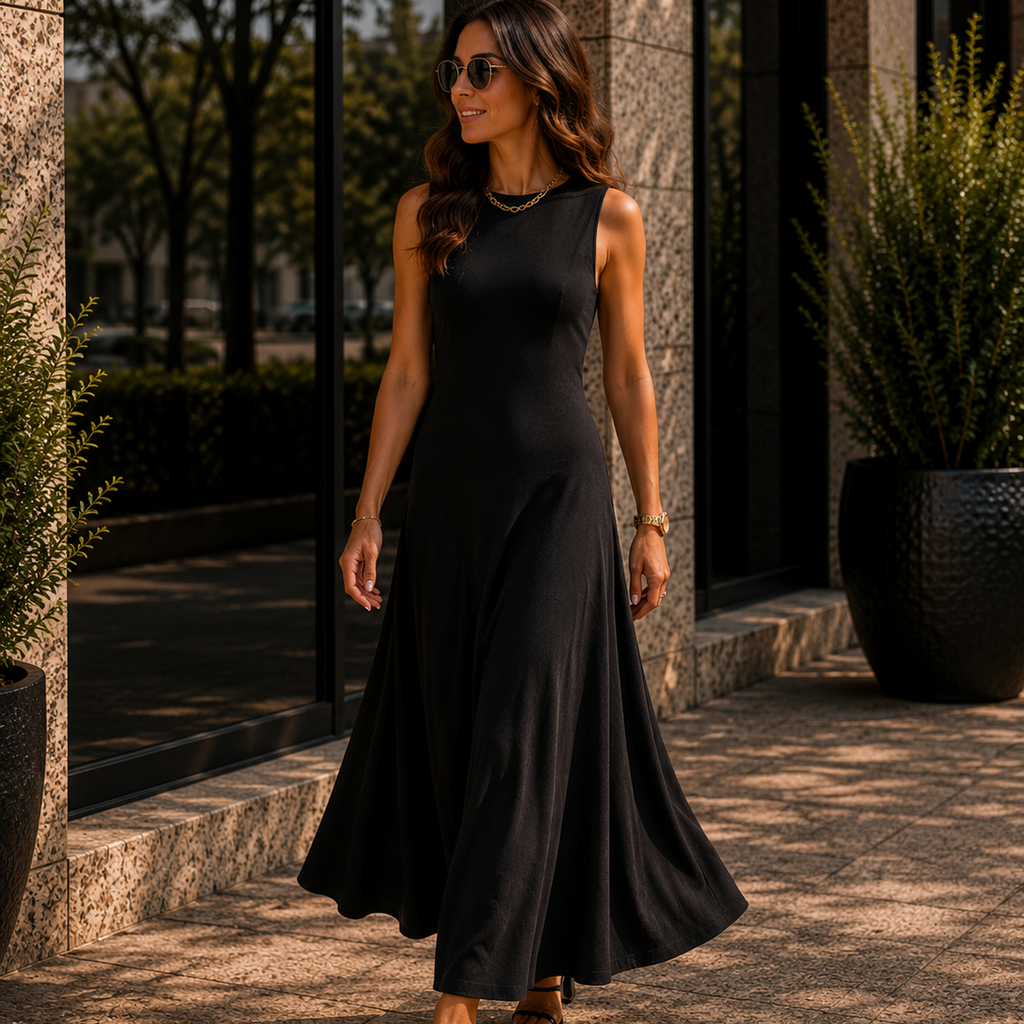 Women's Sleeveless A-Line Maxi Dress