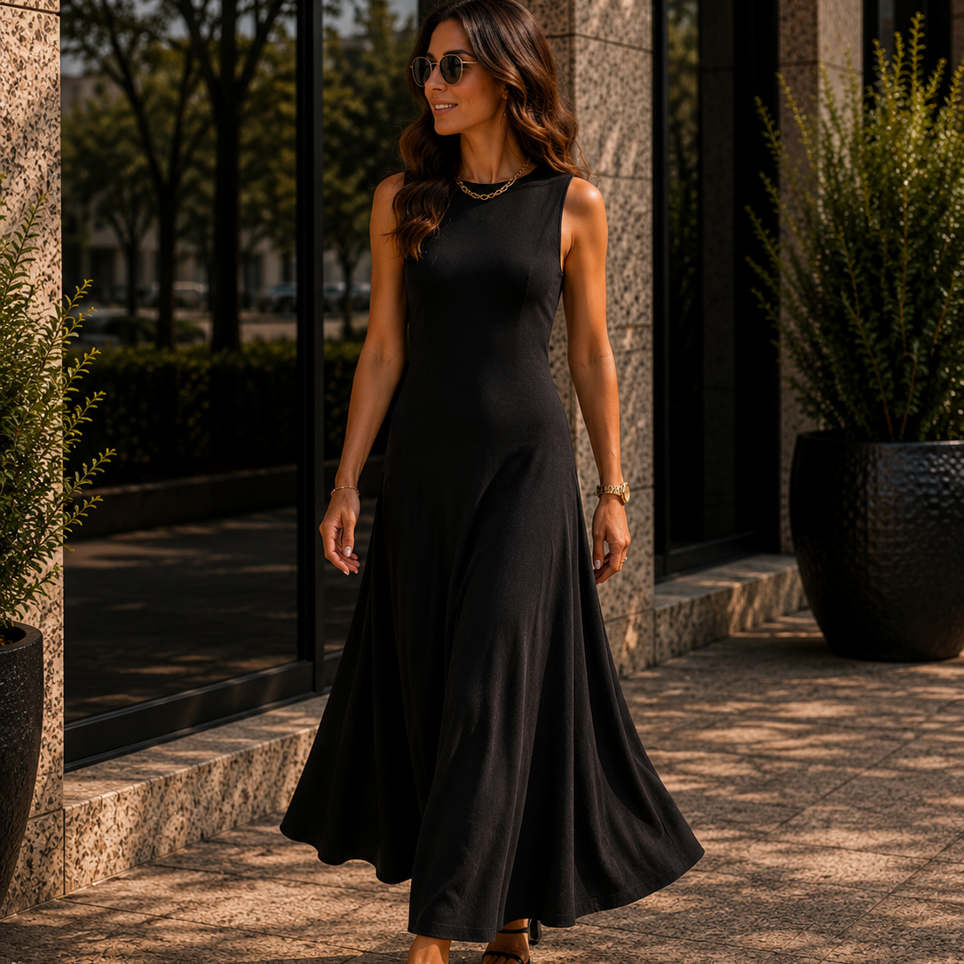 Women's Sleeveless A-Line Maxi Dress