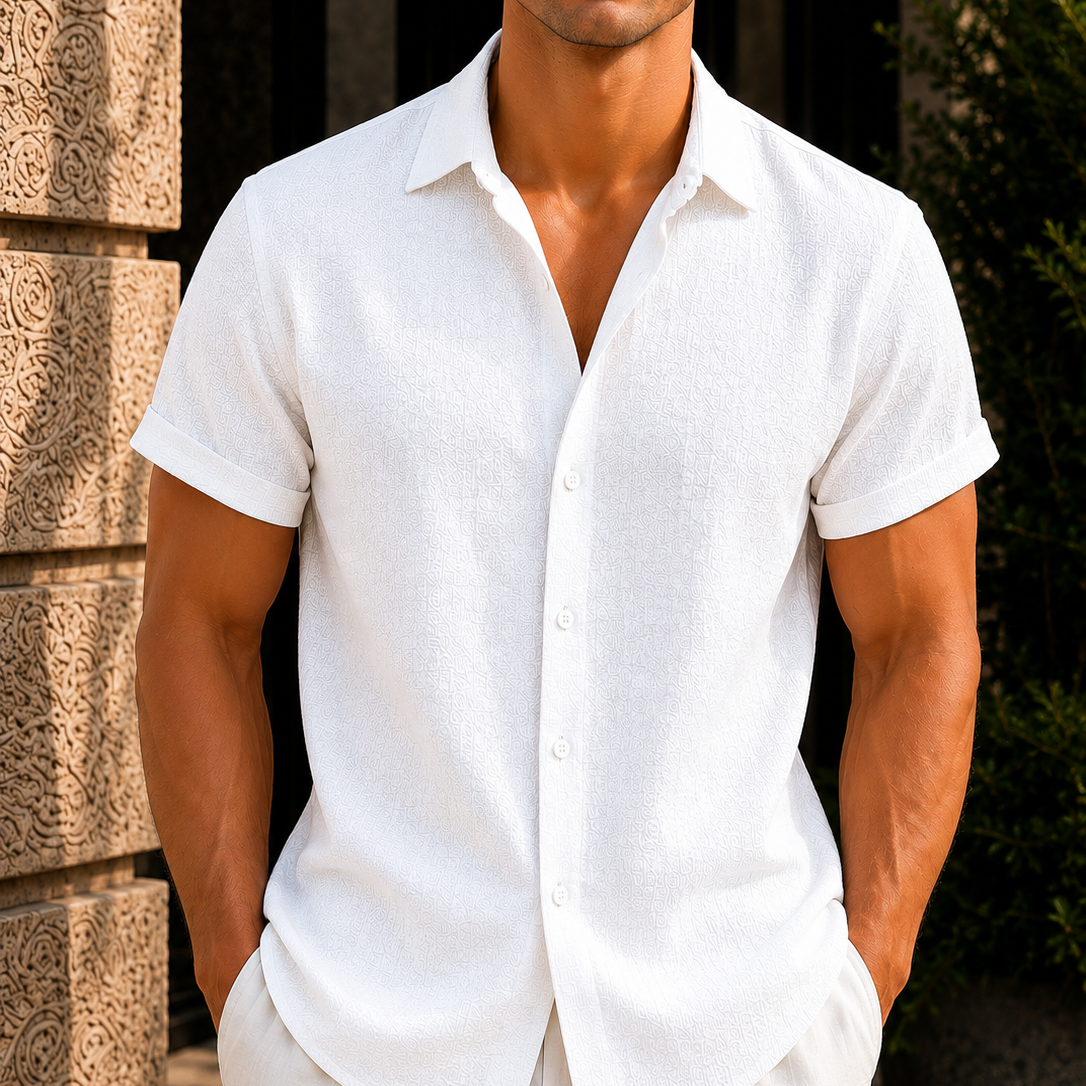 Men's Linen Blend Button Down Shirt