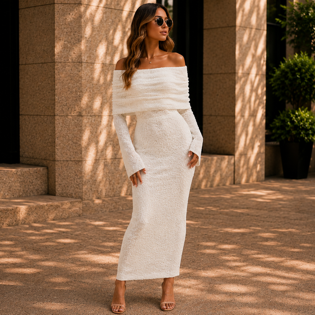 Women's Off The Shoulder Beach Cover Up Maxi Dress