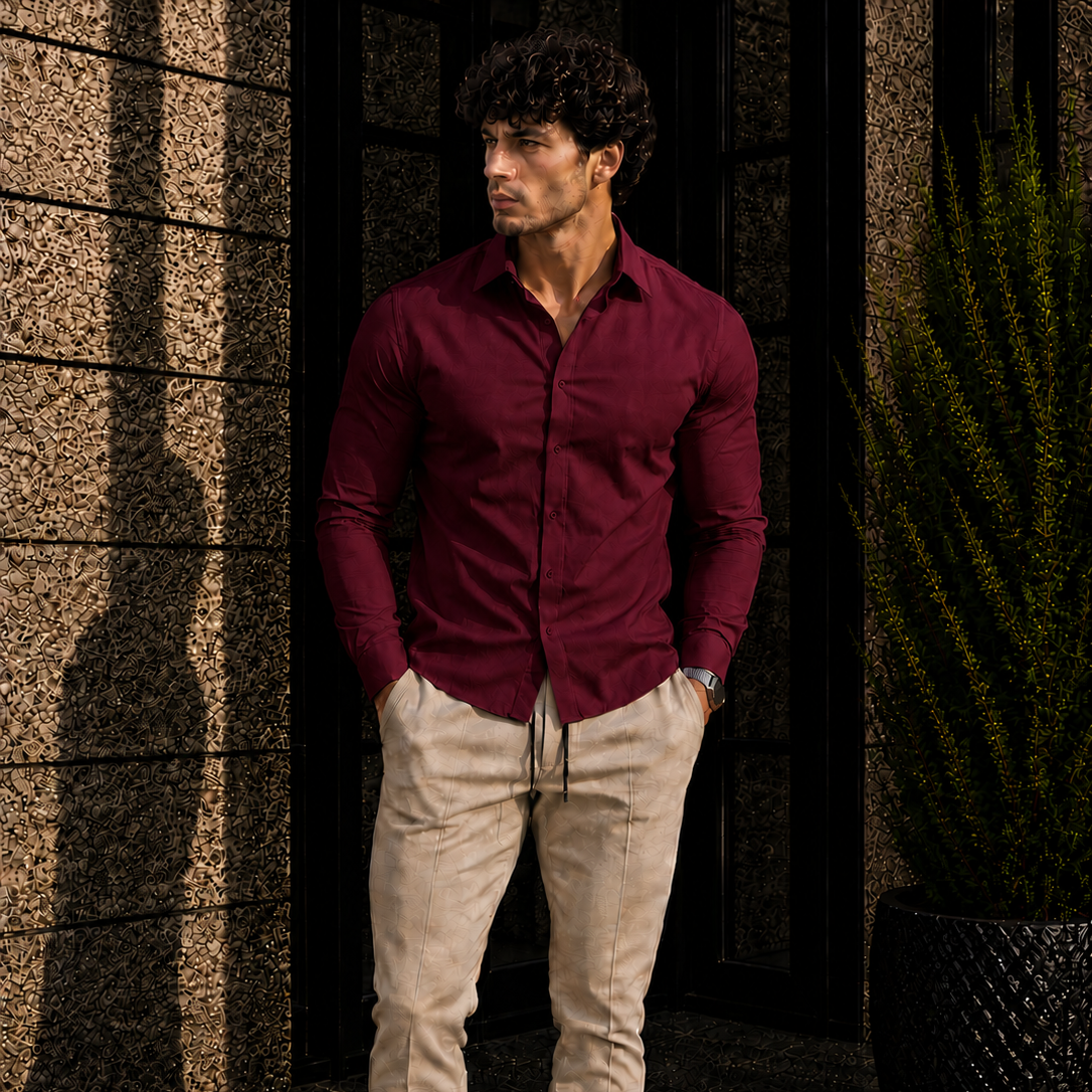 Men's Long Sleeve Button Down Dress Shirt