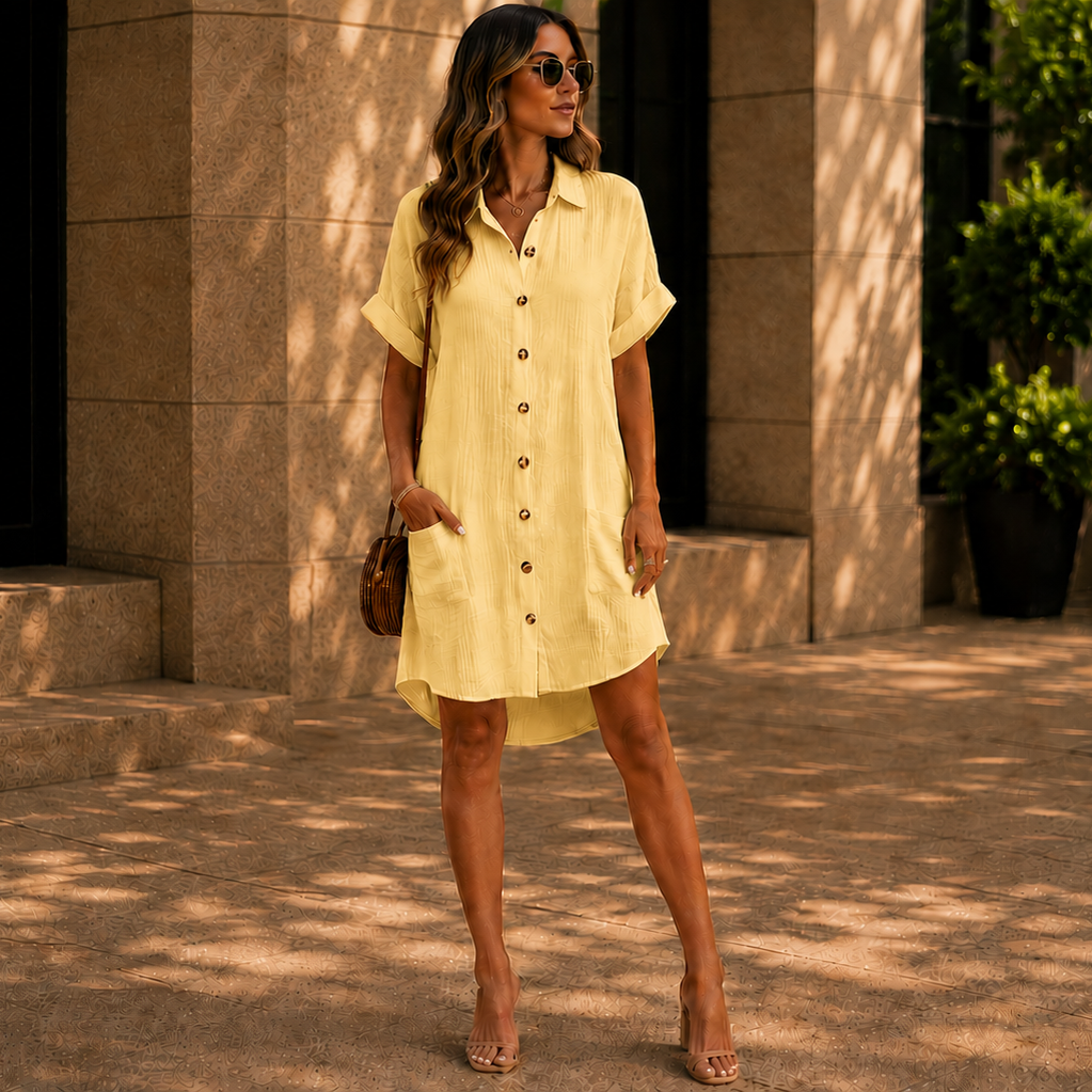 Women's Short Sleeve Shirt Dress