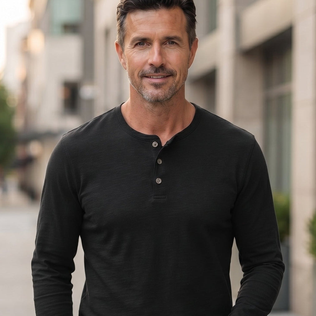 Men's Long Sleeve Henley Shirt