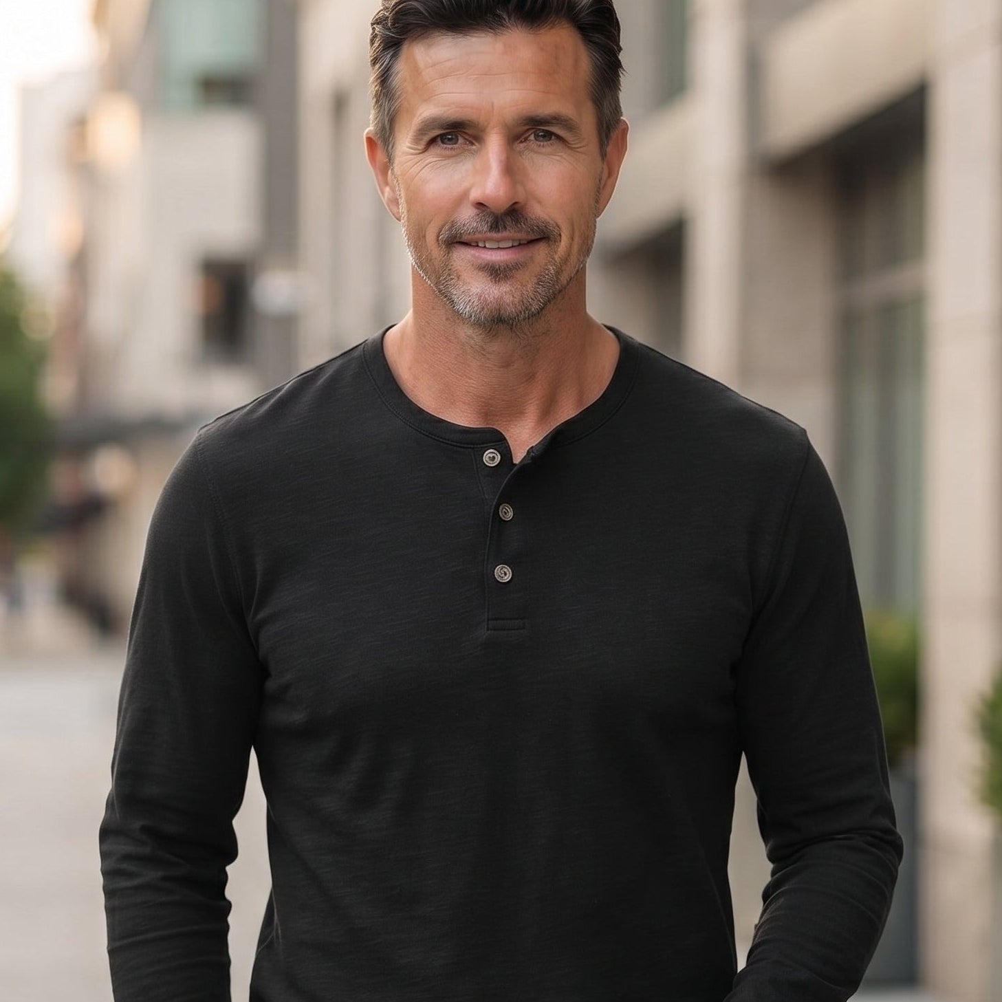 Men's Long Sleeve Henley Shirt
