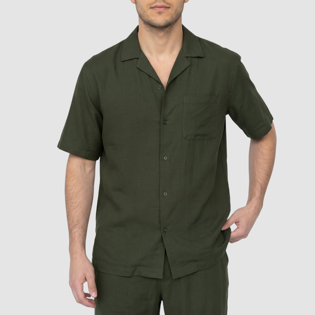 Men’s Casual Two-Piece Summer Set – Short Sleeve Shirt & Pants