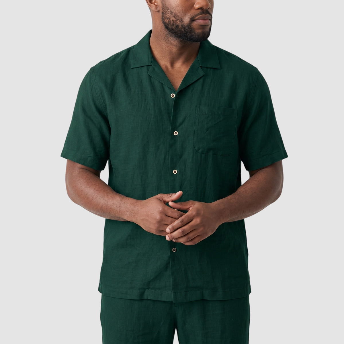 Men’s Casual Two-Piece Summer Set – Short Sleeve Shirt & Pants